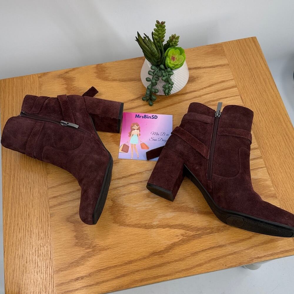 Franco Sarto Pamela Tassel Ankle Booties in Wine 8.5